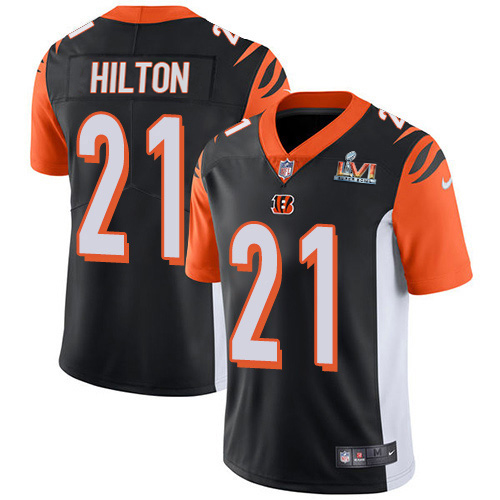 Cincinnati Bengals #21 Mike Hilton Black Team Color Super Bowl LVI Patch Youth Stitched Vapor Untouchable Limited Jersey Youth cheap jerseys for sale - CheapJerseys.Shop