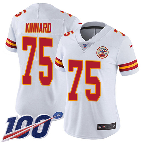 Chiefs #75 Darian Kinnard White Women's Stitched 100th Season Vapor Limited Jersey cheap jerseys for sale - CheapJerseys.Shop