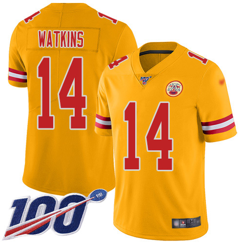 Kansas City Chiefs #14 Sammy Watkins Gold Men's Stitched Limited Inverted Legend 100th Season Jersey Men's cheap jerseys for sale - CheapJerseys.Shop