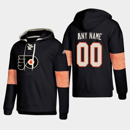 Philadelphia Flyers Personalized Lace-Up Pullover Hoodie Black cheap jerseys for sale - CheapJerseys.Shop