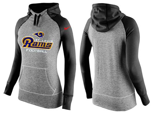 Women's Los Angeles Rams Performance Hoodie Grey & Black cheap jerseys for sale - CheapJerseys.Shop