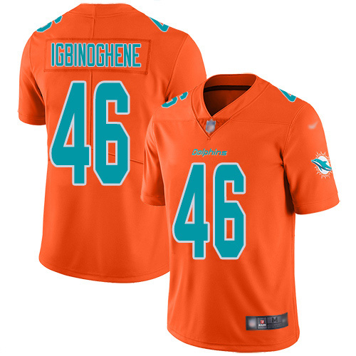 Miami Dolphins #46 Noah Igbinoghene Orange Men's Stitched Limited Inverted Legend Jersey Men's cheap jerseys for sale - CheapJerseys.Shop