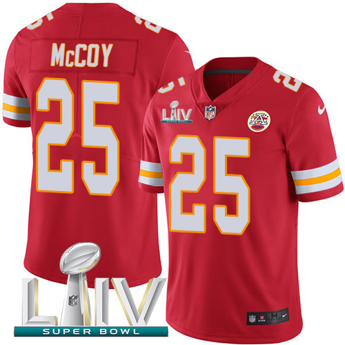 Kansas City Chiefs #25 LeSean McCoy Red Super Bowl LIV 2020 Team Color Men's Stitched Vapor Untouchable Limited Jersey Men's cheap jerseys for sale - CheapJerseys.Shop