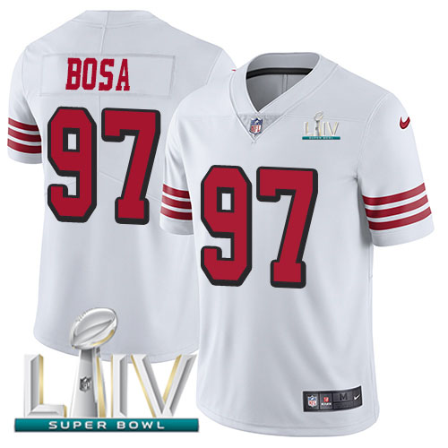 49ers #97 Nick Bosa White Super Bowl LIV 2020 Rush Men's Stitched Vapor Untouchable Limited Jersey cheap jerseys for sale - CheapJerseys.Shop