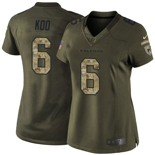Falcons #6 Younghoe Koo Green Stitched Women's Limited 2015 Salute To Service Jersey cheap jerseys for sale - CheapJerseys.Shop