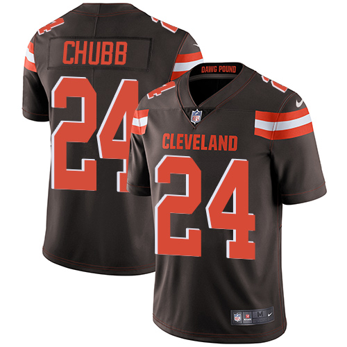 Browns #24 Nick Chubb Brown Team Color Men's Stitched Vapor Untouchable Limited Jersey cheap jerseys for sale - CheapJerseys.Shop