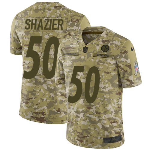 Pittsburgh Steelers #50 Ryan Shazier Camo Men's Stitched Limited 2018 Salute To Service Jersey Men's cheap jerseys for sale - CheapJerseys.Shop