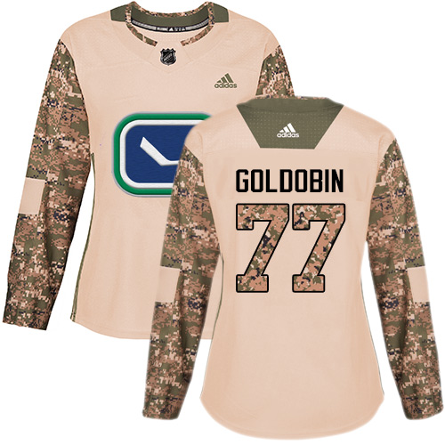 Vancouver Canucks #77 Nikolay Goldobin Camo Authentic 2017 Veterans Day Women's Stitched Jersey Womens cheap jerseys for sale - CheapJerseys.Shop