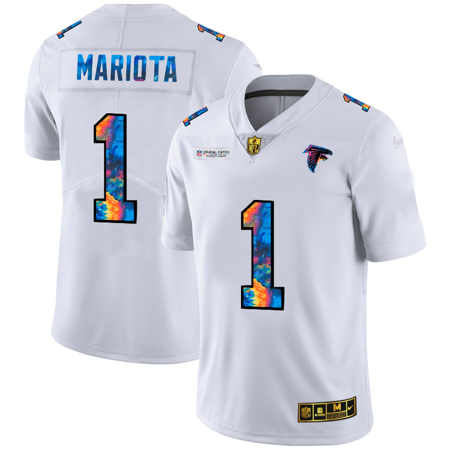 Atlanta Falcons #1 Marcus Mariota Men's White Multi-Color 2020 Crucial Catch Limited Jersey cheap jerseys for sale - CheapJerseys.Shop