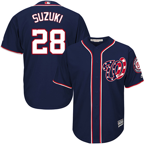 Washington Nationals #28 Kurt Suzuki Navy Blue New Cool Base Stitched Jersey Men's cheap jerseys for sale - CheapJerseys.Shop