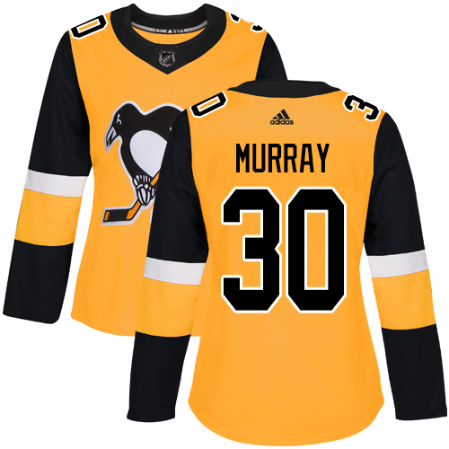 Pittsburgh Penguins #30 Matt Murray Gold Alternate Authentic Women's Stitched Jersey Womens cheap jerseys for sale - CheapJerseys.Shop