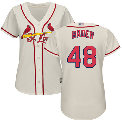 St.Louis Cardinals #48 Harrison Bader Cream Alternate Women's Stitched Jersey Womens cheap jerseys for sale - CheapJerseys.Shop