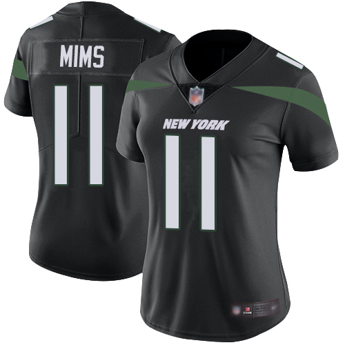 New York Jets #11 Denzel Mim Black Alternate Women's Stitched Vapor Untouchable Limited Jersey Womens cheap jerseys for sale - CheapJerseys.Shop
