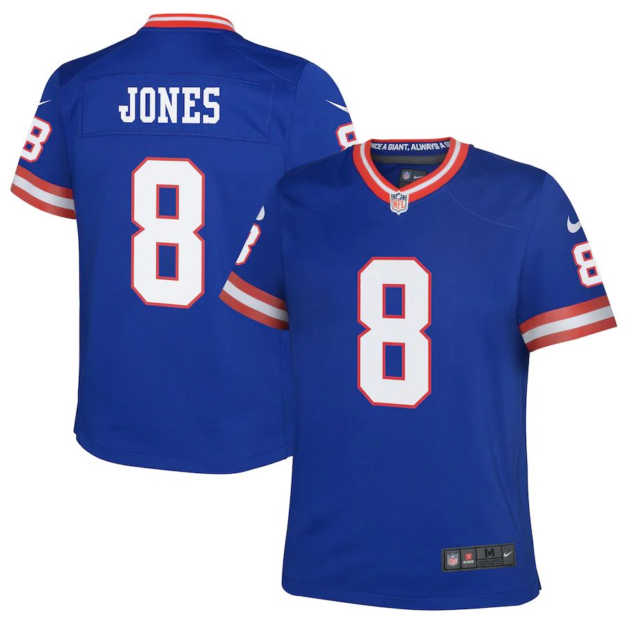 New York Giants #8 Daniel Jones Royal Youth Classic Player Game Jersey cheap jerseys for sale - CheapJerseys.Shop