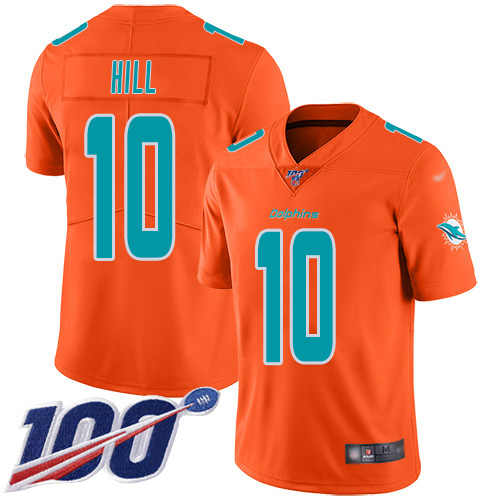 Dolphins #10 Tyreek Hill Orange Men's Stitched Limited Inverted Legend 100th Season Jersey cheap jerseys for sale - CheapJerseys.Shop