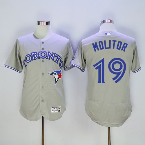 Toronto Blue Jays #19 Paul Molitor Grey Flexbase Authentic Collection Stitched Jersey Men's cheap jerseys for sale - CheapJerseys.Shop