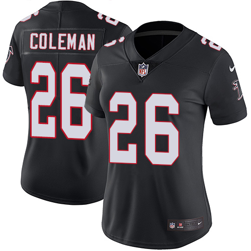 Atlanta Falcons #26 Tevin Coleman Black Alternate Women's Stitched Vapor Untouchable Limited Jersey Womens cheap jerseys for sale - CheapJerseys.Shop