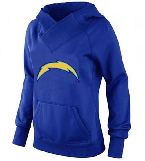 Women's Los Angeles Chargers Logo Pullover Hoodie Blue-1 cheap jerseys for sale - CheapJerseys.Shop