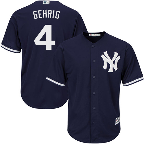 New York Yankees #4 Lou Gehrig Navy blue Cool Base Stitched Youth Jersey Youth cheap jerseys for sale - CheapJerseys.Shop