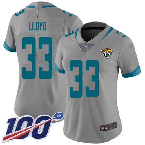 Jaguars #33 Devin Lloyd Silver Women's Stitched Limited Inverted Legend 100th Season Jersey cheap jerseys for sale - CheapJerseys.Shop