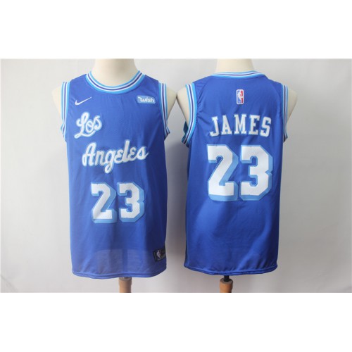 Los Angeles Lakers #23 LeBron James Blue Throwback Stitched Jersey Mens cheap jerseys for sale - CheapJerseys.Shop