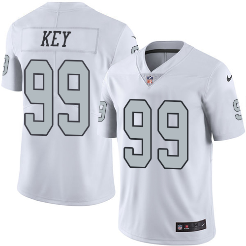 Las Vegas Raiders #99 Arden Key White Men's Stitched Limited Rush Jersey Men's cheap jerseys for sale - CheapJerseys.Shop