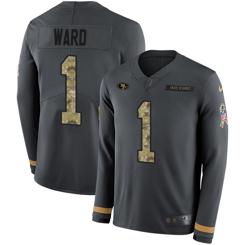 49ers #1 Jimmie Ward Anthracite Salute To Service Men's Stitched Limited Therma Long Sleeve Jersey cheap jerseys for sale - CheapJerseys.Shop