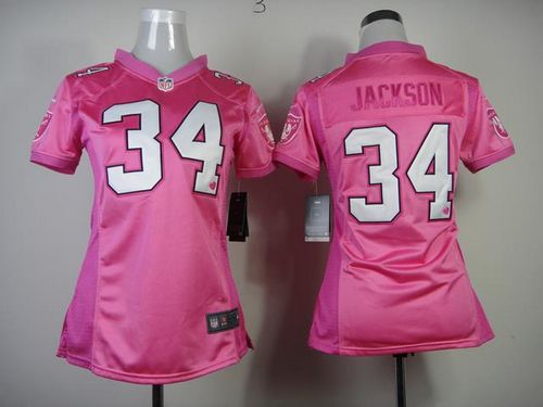 Raiders #34 Bo Jackson Pink New Women's Be Luv'd Stitched Elite Jersey cheap jerseys for sale - CheapJerseys.Shop
