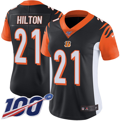 Cincinnati Bengals #21 Mike Hilton Black Team Color Women's Stitched 100th Season Vapor Untouchable Limited Jersey Womens cheap jerseys for sale - CheapJerseys.Shop
