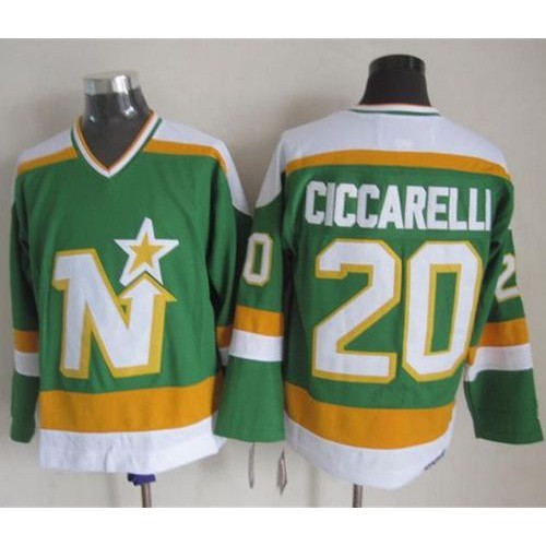 Dallas Stars #20 Dino Ciccarelli Stitched Green CCM Throwback Jersey Men's cheap jerseys for sale - CheapJerseys.Shop