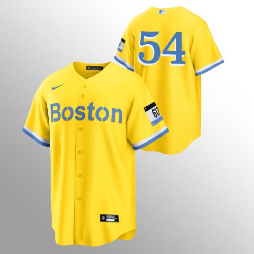 Boston Boston Red Sox #54 Martin Perez Men's 2021 City Connect Gold Fans Version Jersey - No Name Men's cheap jerseys for sale - CheapJerseys.Shop