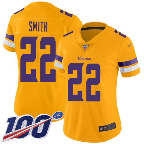 Vikings #22 Harrison Smith Gold Women's Stitched Limited Inverted Legend 100th Season Jersey cheap jerseys for sale - CheapJerseys.Shop
