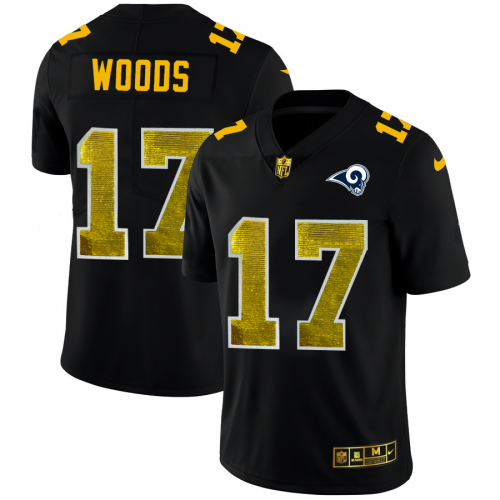 Los Angeles Los Angeles Rams #17 Robert Woods Men's Black Golden Sequin Vapor Limited Jersey Men's cheap jerseys for sale - CheapJerseys.Shop