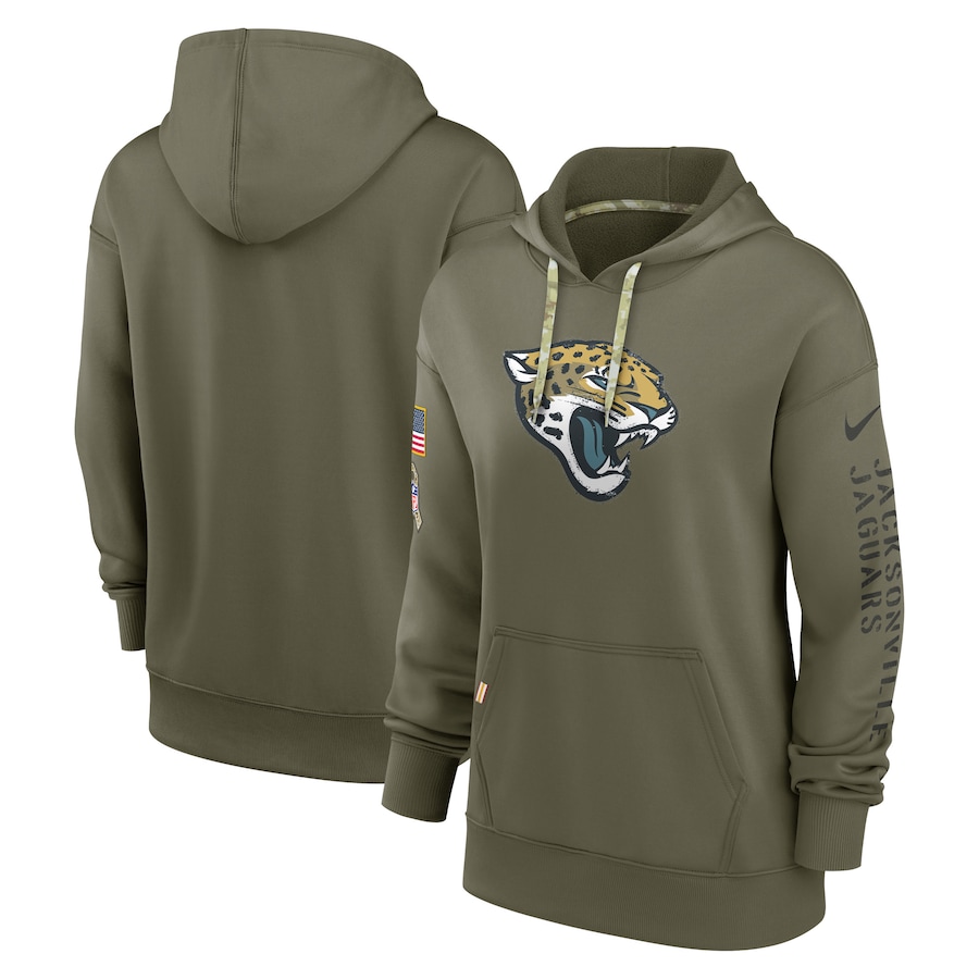 Jacksonville Jaguars Women's 2022 Salute To Service Performance Pullover Hoodie - Olive cheap jerseys for sale - CheapJerseys.Shop