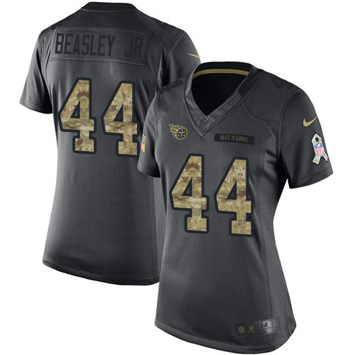 Tennessee Titans #44 Vic Beasley Jr Black Women's Stitched Limited 2016 Salute to Service Jersey Womens cheap jerseys for sale - CheapJerseys.Shop