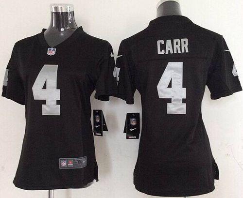 Raiders #4 Derek Carr Black Team Color Women's Stitched Elite Jersey cheap jerseys for sale - CheapJerseys.Shop