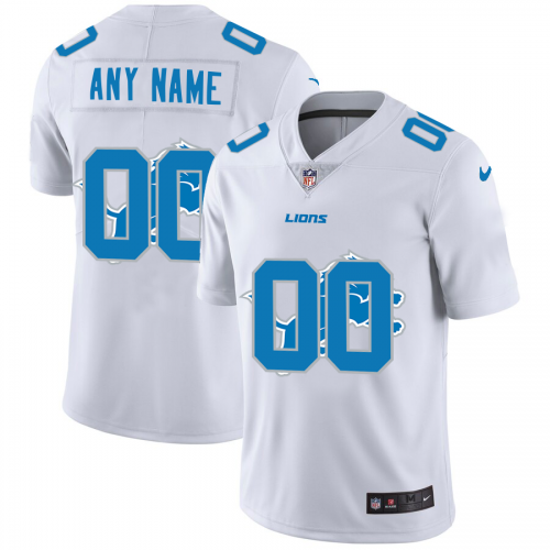 Detroit Lions Custom White Men's Team Logo Dual Overlap Limited Jersey cheap jerseys for sale - CheapJerseys.Shop