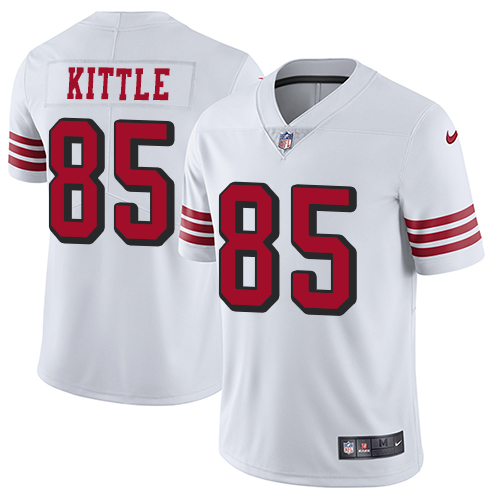 49ers #85 George Kittle White Rush Youth Stitched Vapor Untouchable Limited Jersey cheap jerseys for sale - CheapJerseys.Shop