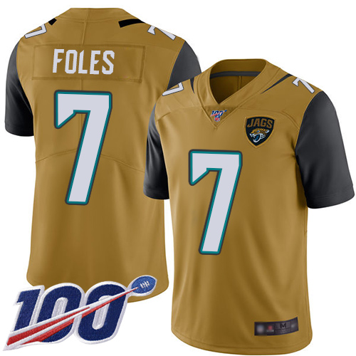 Jacksonville Jaguars #7 Nick Foles Gold Youth Stitched Limited Rush 100th Season Jersey Youth cheap jerseys for sale - CheapJerseys.Shop