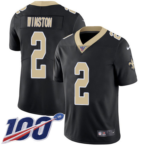 New Orleans Saints #2 Jameis Winston Black Team Color Youth Stitched 100th Season Vapor Untouchable Limited Jersey Youth cheap jerseys for sale - CheapJerseys.Shop