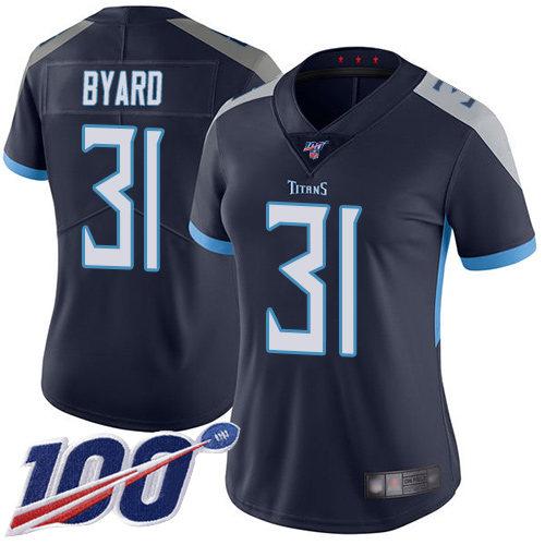 Tennessee Titans #31 Kevin Byard Navy Blue Team Color Women's Stitched 100th Season Vapor Limited Jersey Womens cheap jerseys for sale - CheapJerseys.Shop