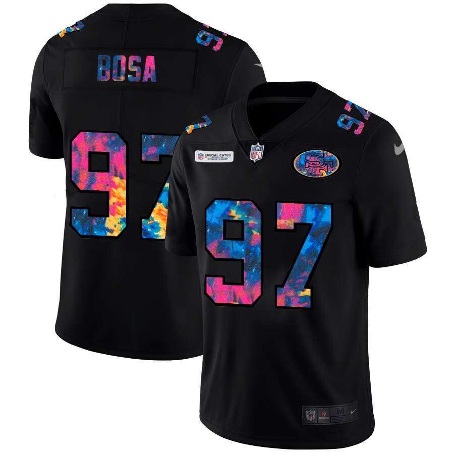 San Francisco 49ers #97 Nick Bosa Men's Multi-Color Black 2020 Crucial Catch Vapor Untouchable Limited Jersey cheap jerseys for sale - CheapJerseys.Shop