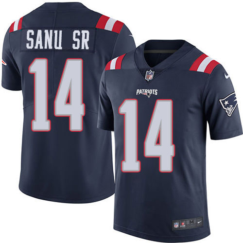 New England Patriots #14 Mohamed Sanu Sr Navy Blue Men's Stitched Limited Rush Jersey Men's cheap jerseys for sale - CheapJerseys.Shop
