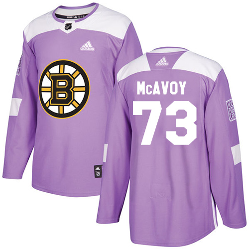 Boston Bruins #73 Charlie McAvoy Purple Authentic Fights Cancer Stitched Jersey Men's cheap jerseys for sale - CheapJerseys.Shop