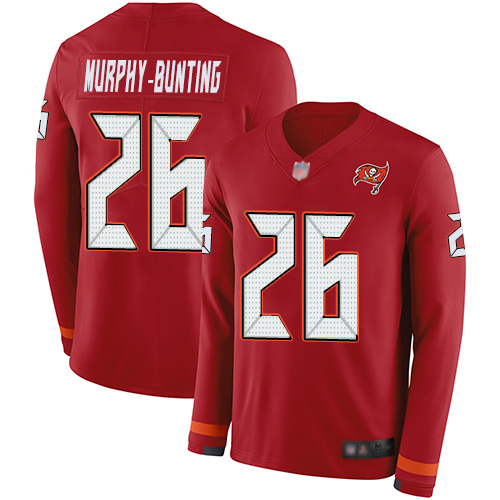Tampa Bay Buccaneers #26 Sean Murphy-Bunting Red Team Color Men's Stitched Limited Therma Long Sleeve Jersey Men's cheap jerseys for sale - CheapJerseys.Shop