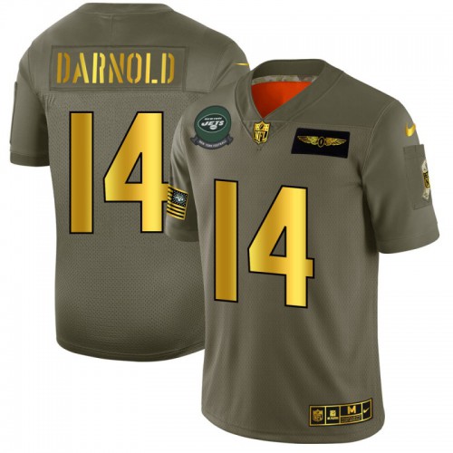 New York New York Jets #14 Sam Darnold Men's Olive Gold 2019 Salute to Service Limited Jersey Men's cheap jerseys for sale - CheapJerseys.Shop