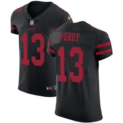 49ers #13 Brock Purdy Black Alternate Men's Stitched Vapor Untouchable Elite Jersey cheap jerseys for sale - CheapJerseys.Shop