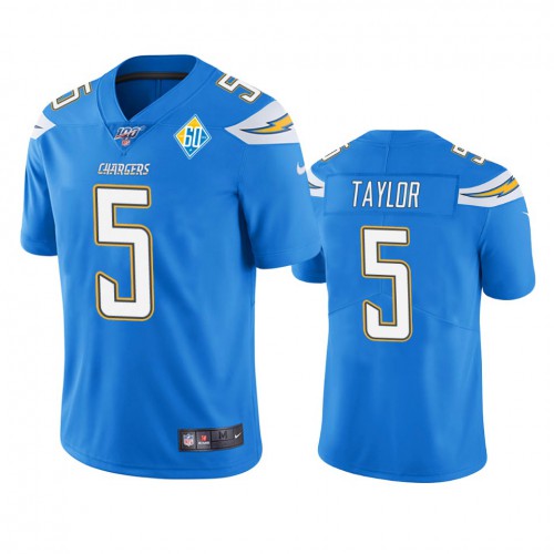 Los Angeles Los Angeles Chargers #5 Tyrod Taylor Light Blue 60th Anniversary Vapor Limited Jersey Men's cheap jerseys for sale - CheapJerseys.Shop