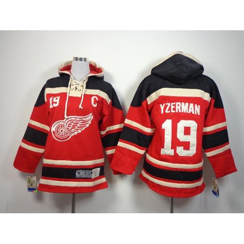 Detroit Red Wings #19 Steve Yzerman Red Sawyer Hooded Sweatshirt Stitched Youth Jersey Youth cheap jerseys for sale - CheapJerseys.Shop
