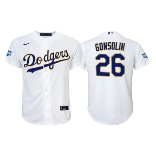 Los Angeles Los Angeles Dodgers #26 Tony Gonsolin Youth 2021 Gold Program World Series Champions Jersey Whtie Youth cheap jerseys for sale - CheapJerseys.Shop